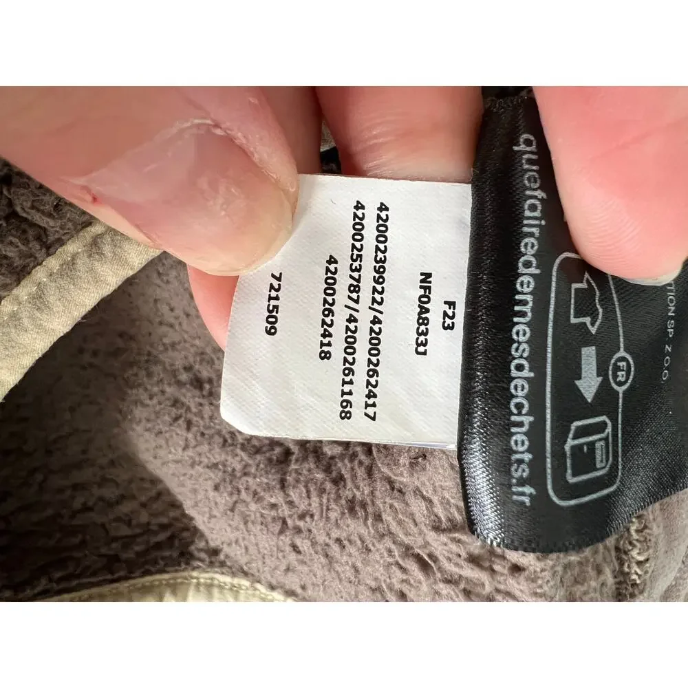 The North Face Kids Sherpa Fleece Zip Hoodie Neutral Taupe Brown Size 5
